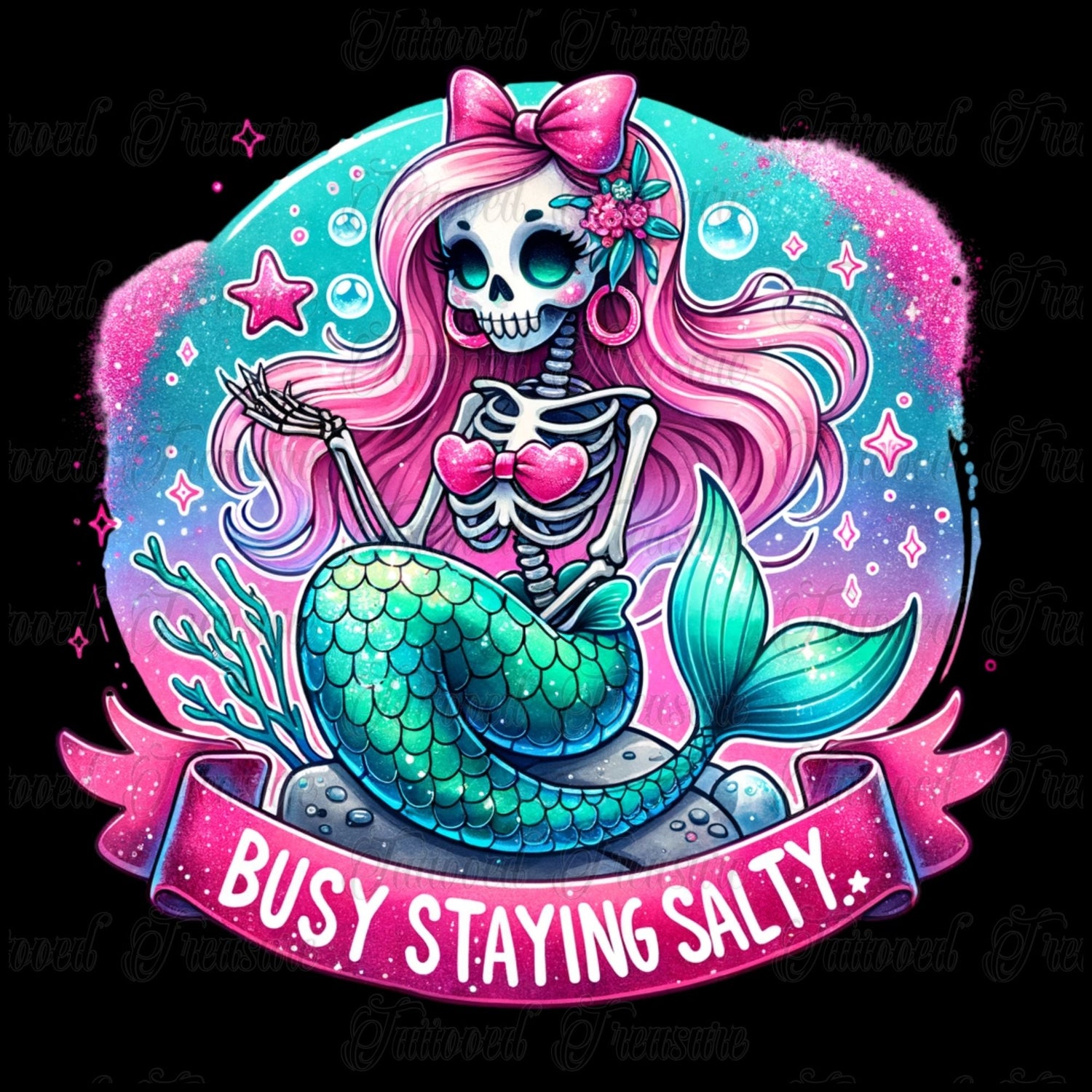 Busy Staying Salty Mermaid Design