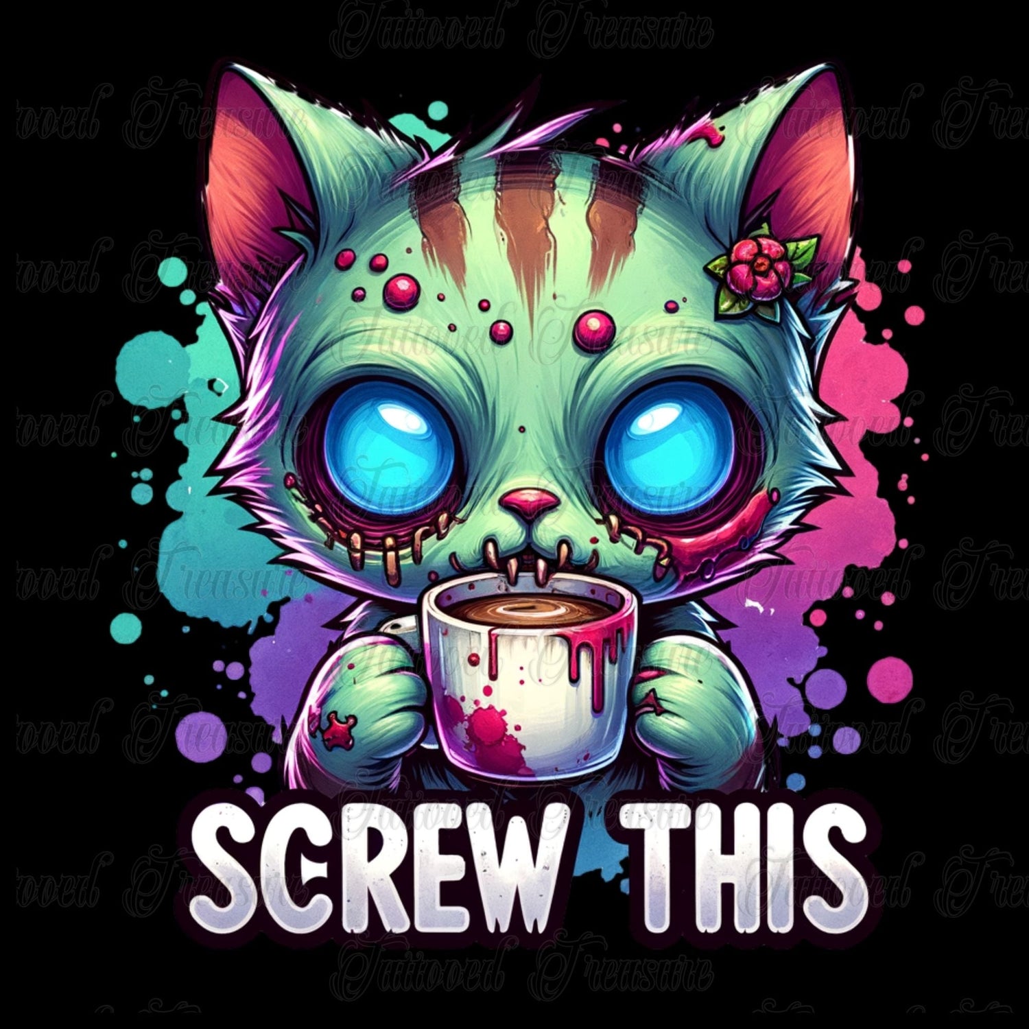 Zombie Kitty "Screw This" Design