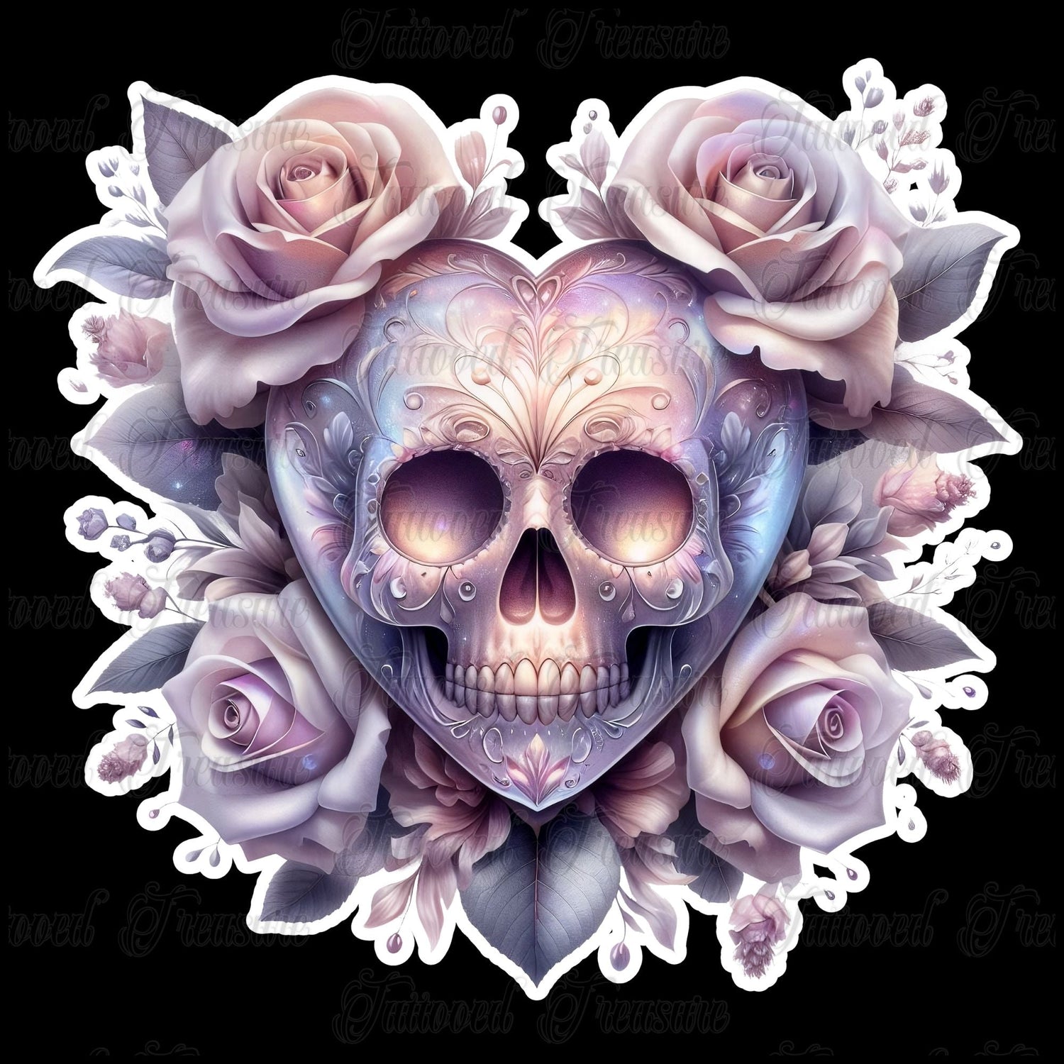 Pastel Rose & Skull Design