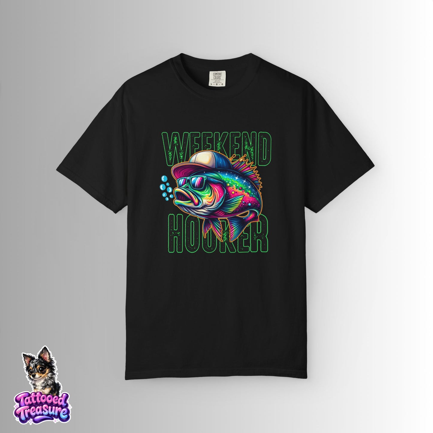 Weekend Hooker Fishing T-Shirt — Colorful Trout Graphic Tee for Anglers