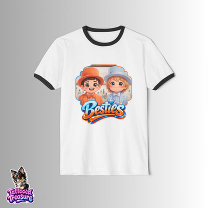 Besties Cartoon Dumb and Dumber Ringer Tee