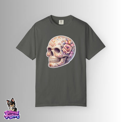 Pastel Floral Sugar Skull T-Shirt
