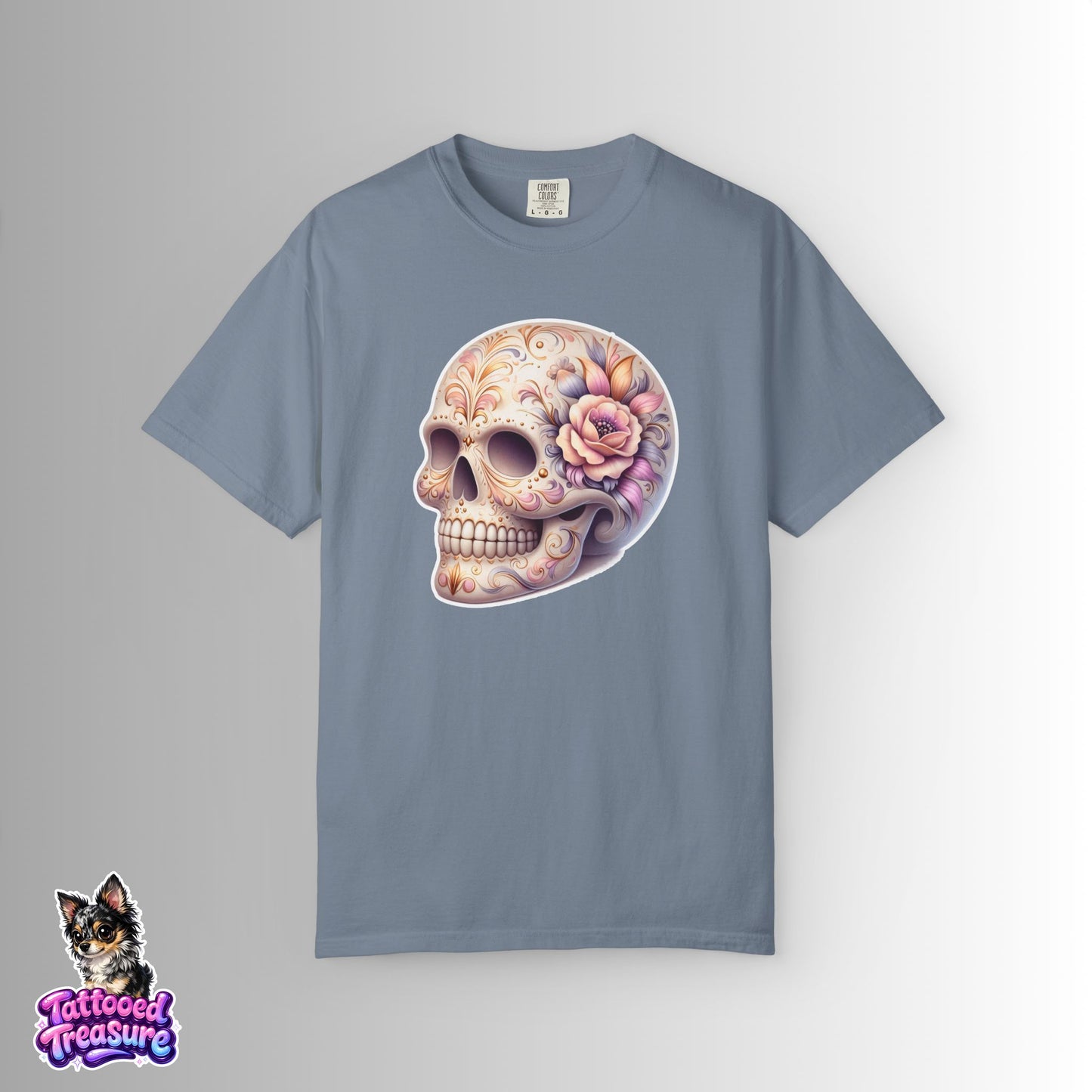 Pastel Floral Sugar Skull T-Shirt