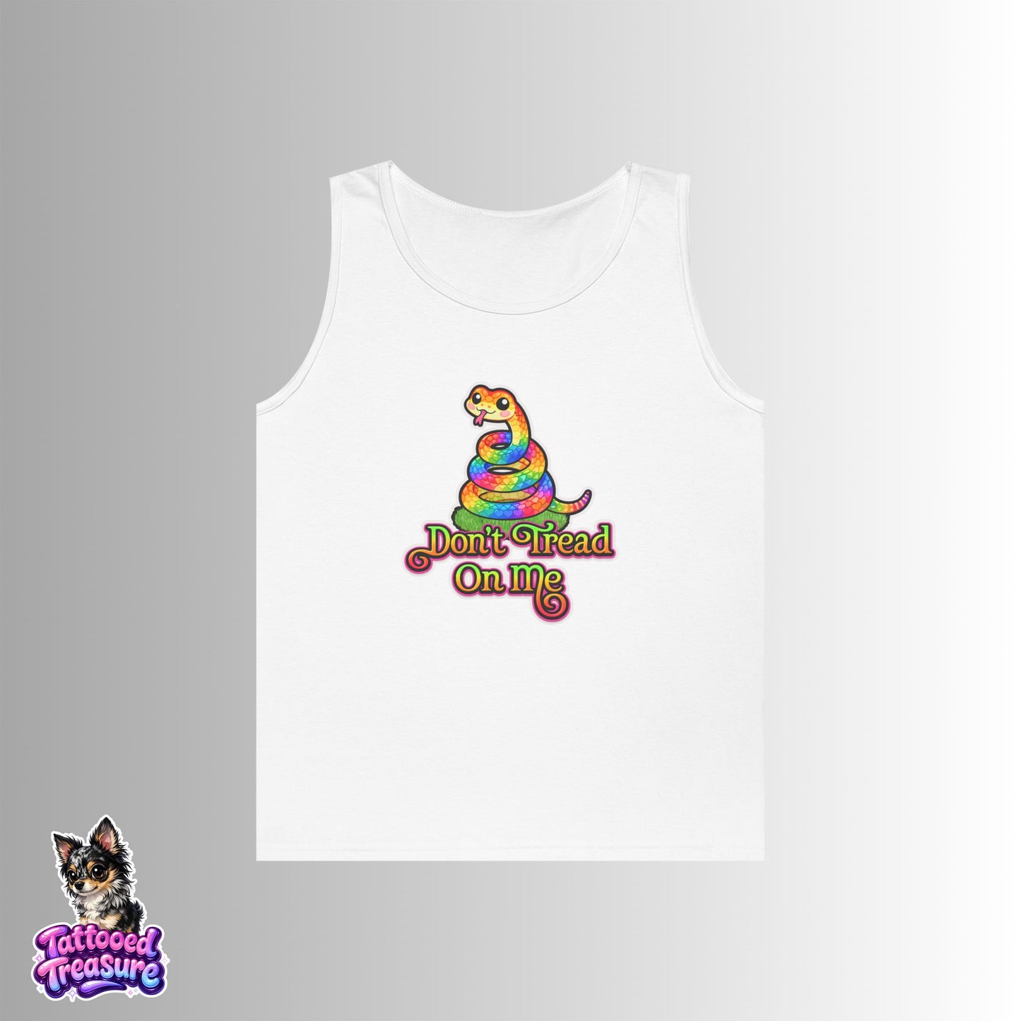 Rainbow Rattlesnake Tank — “Don't Tread On Me” Graphic Tank Top