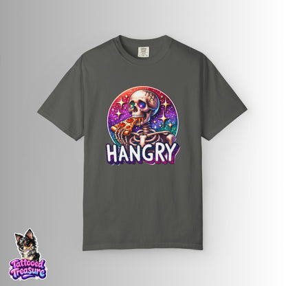 Hangry Skeleton Pizza T-Shirt — Cute Spooky Graphic Tee