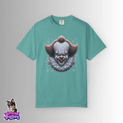 Horror Clown T-Shirt — Creepy Pennywise-Inspired Face Graphic