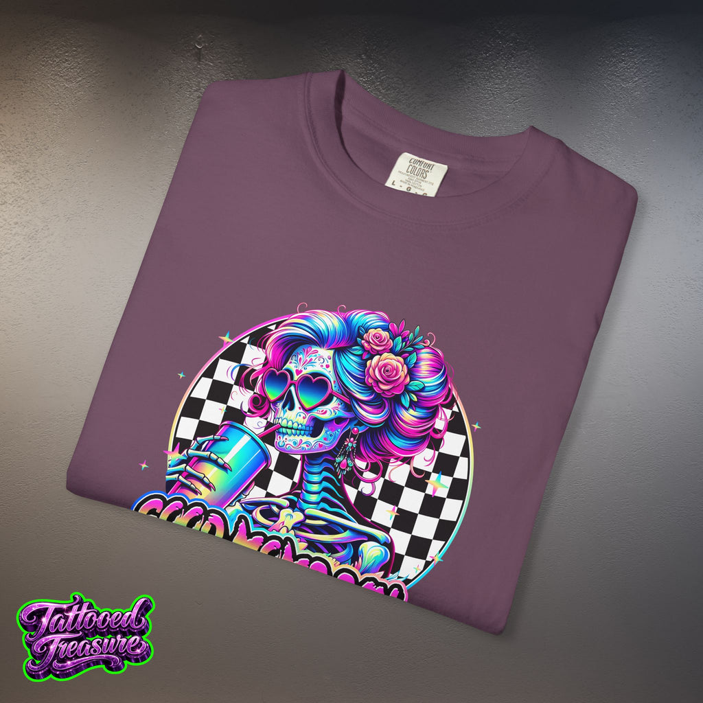 Bad Words Skull Tee — “Good Moms Say Bad Words” Retro Checkerboard T-Shirt