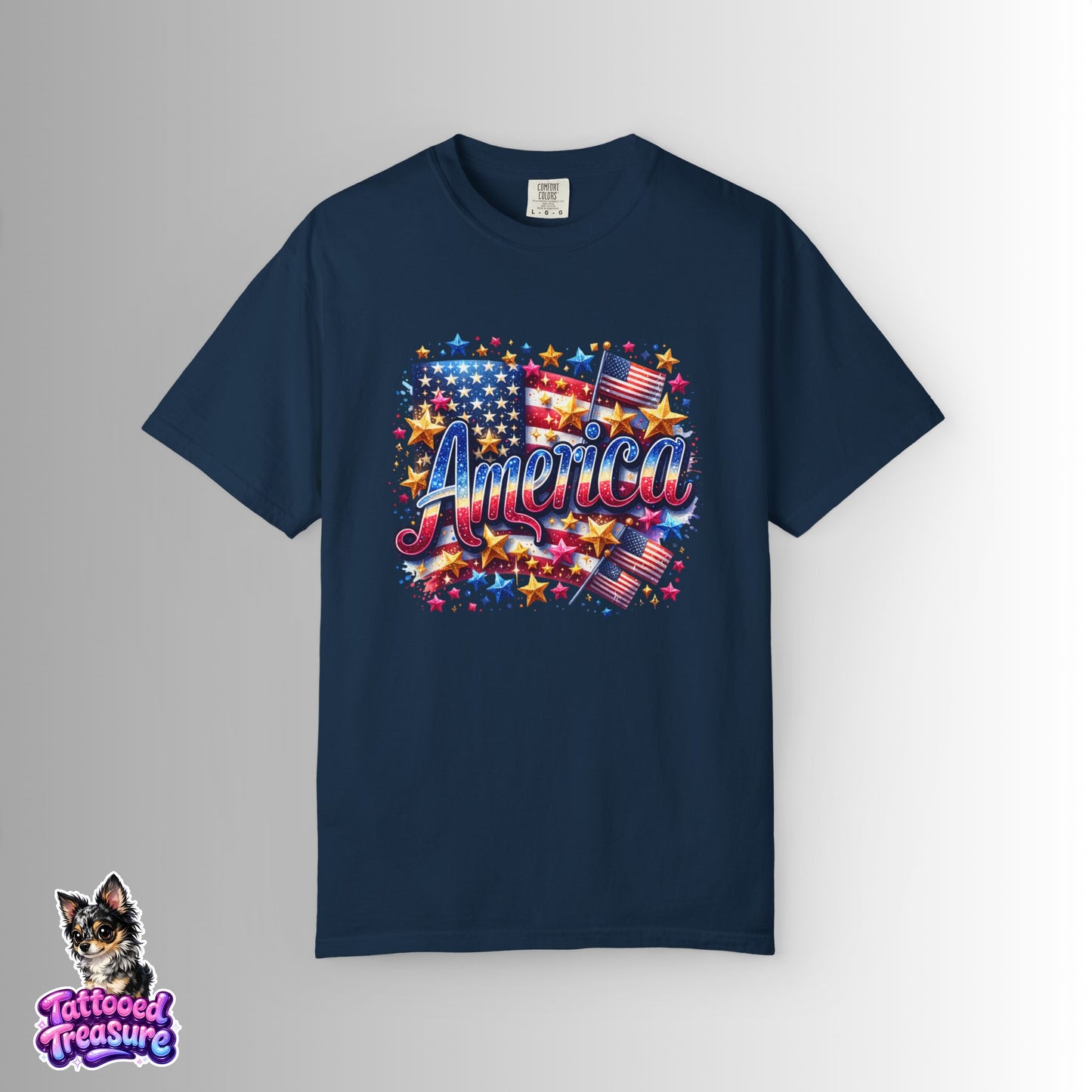 America Graphic T-Shirt — Patriotic USA Flag Design for 4th of July