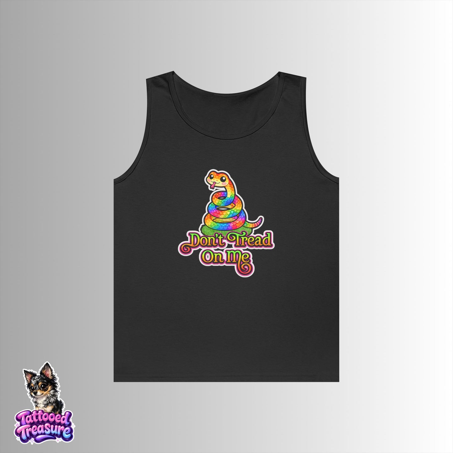 Rainbow Rattlesnake Tank — “Don't Tread On Me” Graphic Tank Top