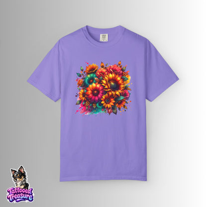 Sunflower Burst T-Shirt — Vibrant Floral Bouquet Graphic