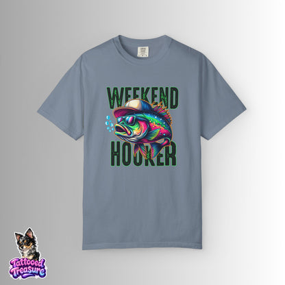 Weekend Hooker Fishing T-Shirt — Colorful Trout Graphic Tee for Anglers