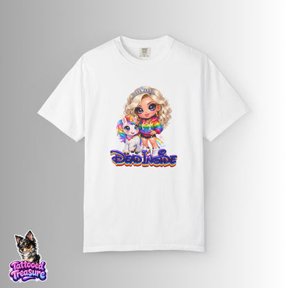 Dead Inside Rainbow Girl T-Shirt — Cute Chibi with Unicorn Pet