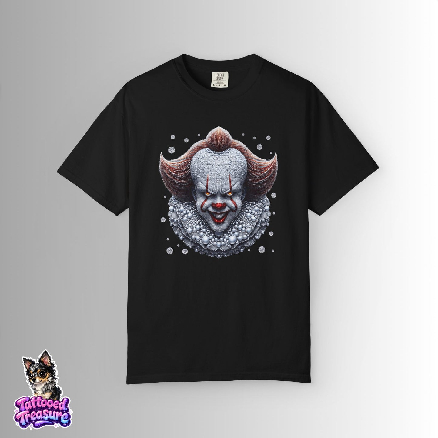 Horror Clown T-Shirt — Creepy Pennywise-Inspired Face Graphic