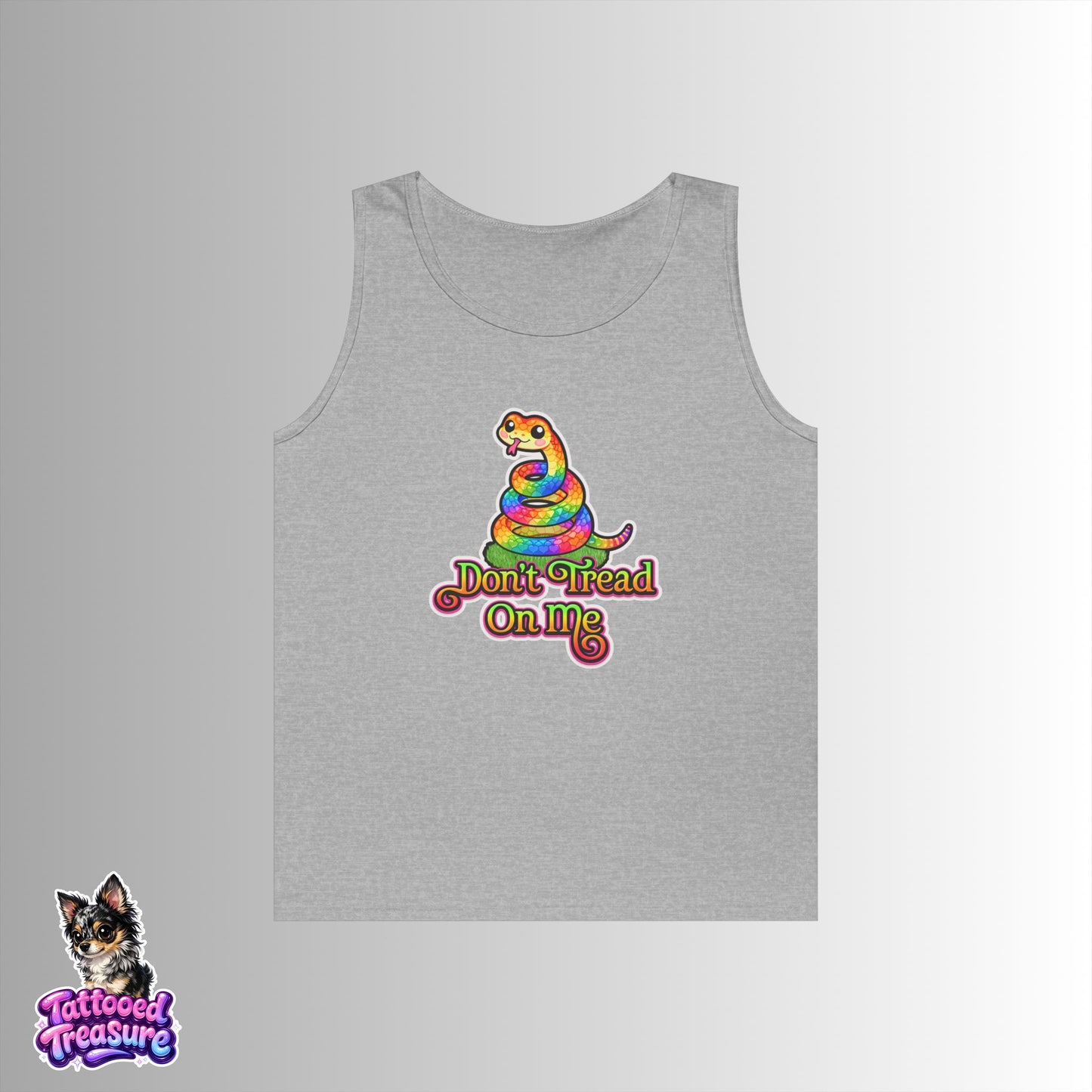 Rainbow Rattlesnake Tank — “Don't Tread On Me” Graphic Tank Top