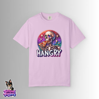 Hangry Skeleton Pizza T-Shirt — Cute Spooky Graphic Tee