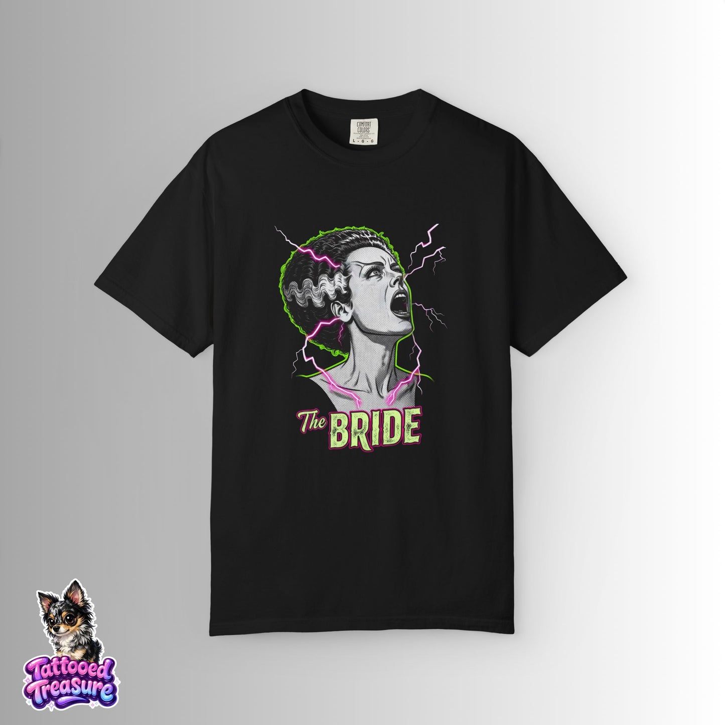 Bride of Frankenstein Graphic T-Shirt — Retro Horror Bride Tee