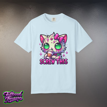 Kawaii 'Screw This' Cat T-Shirt