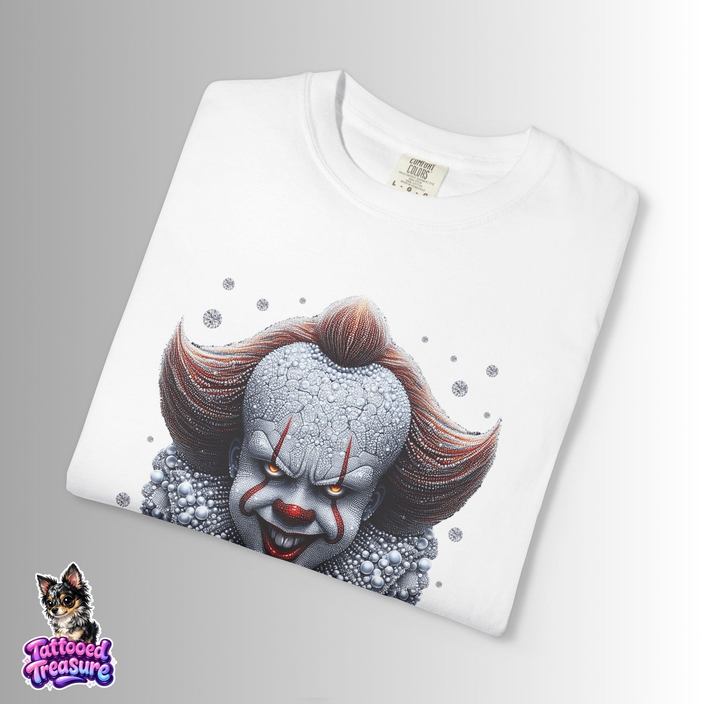 Horror Clown T-Shirt — Creepy Pennywise-Inspired Face Graphic
