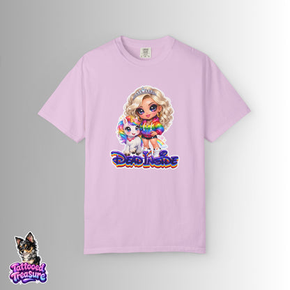 Dead Inside Rainbow Girl T-Shirt — Cute Chibi with Unicorn Pet