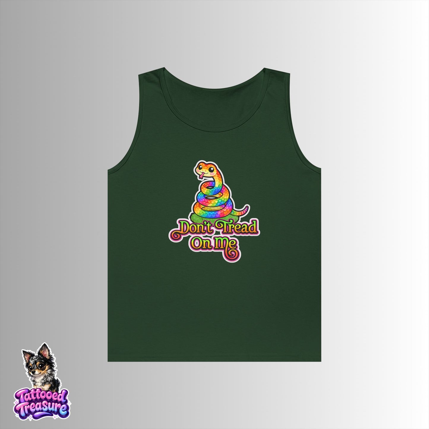 Rainbow Rattlesnake Tank — “Don't Tread On Me” Graphic Tank Top
