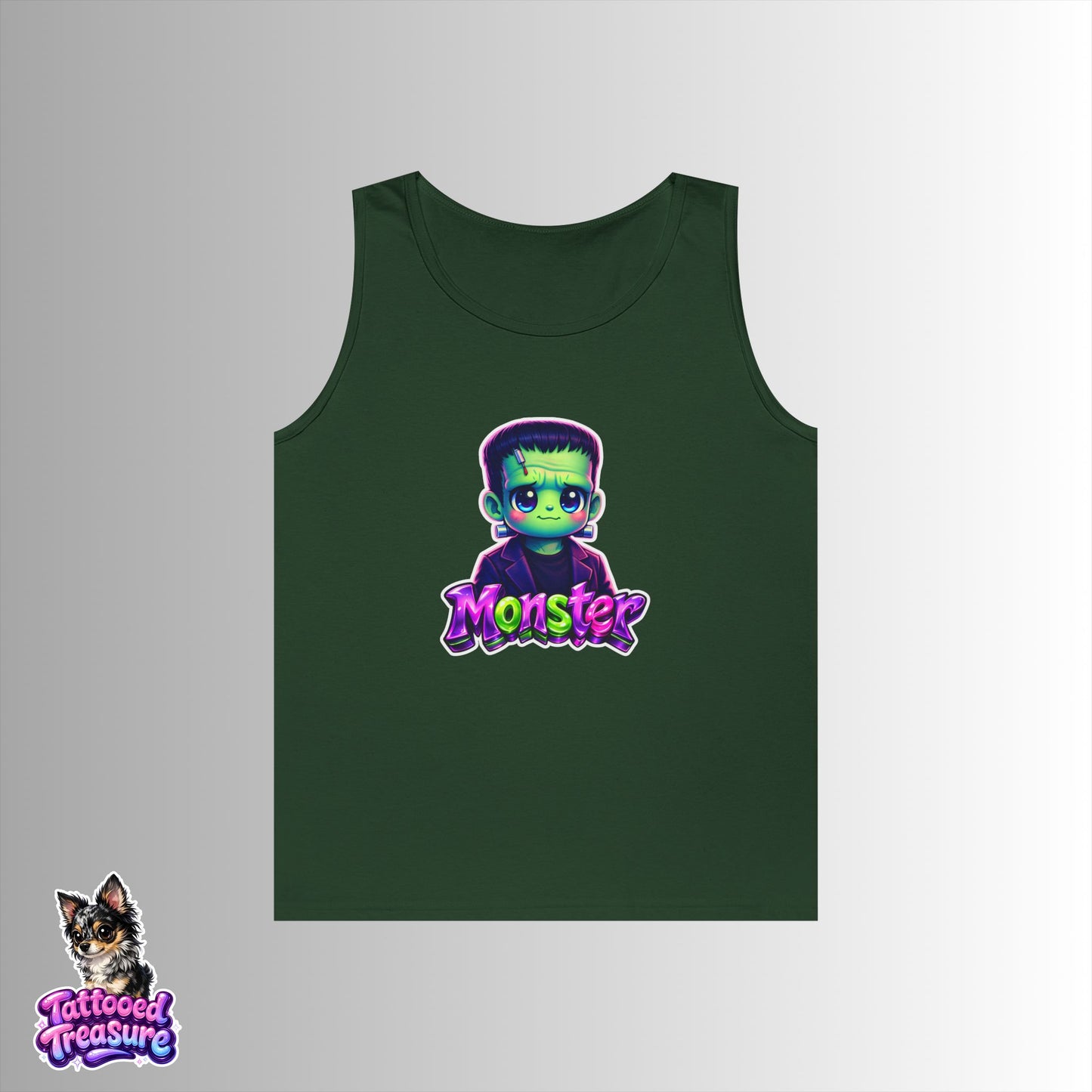 Frankenstein Monster Tank Top — Cute Neon 'Monster' Graphic