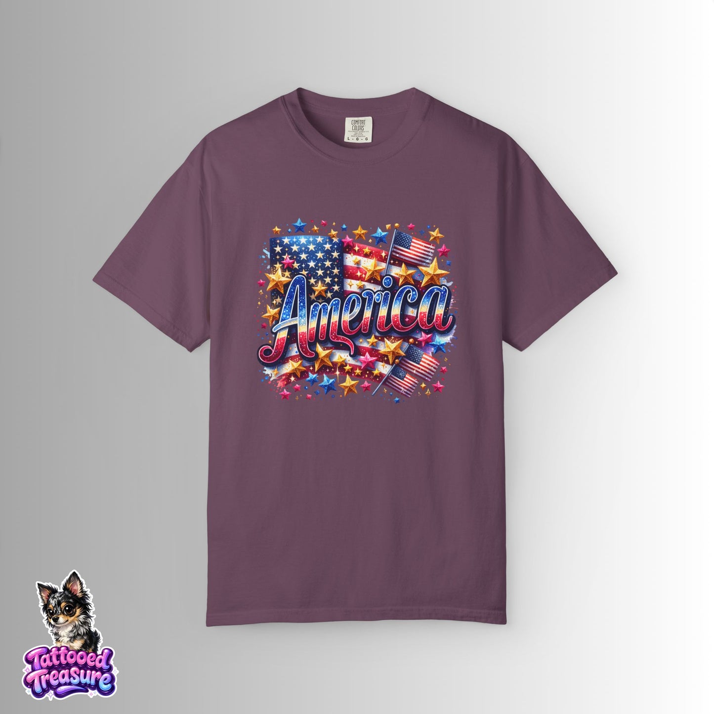 America Graphic T-Shirt — Patriotic USA Flag Design for 4th of July