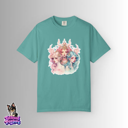 Pastel Sirens Art T-Shirt — Watercolor Triple Muse Design