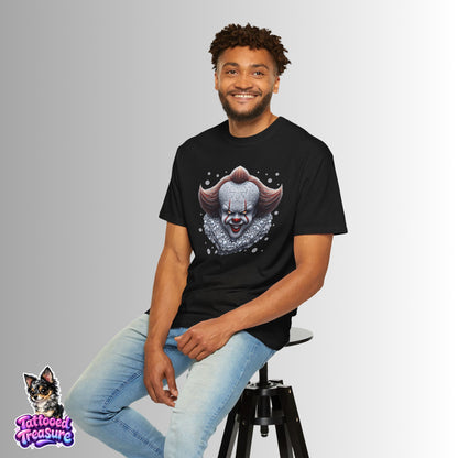 Horror Clown T-Shirt — Creepy Pennywise-Inspired Face Graphic
