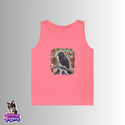 Raven Graphic FCAWF Tank Top – Vintage Crow Art "Face" Design