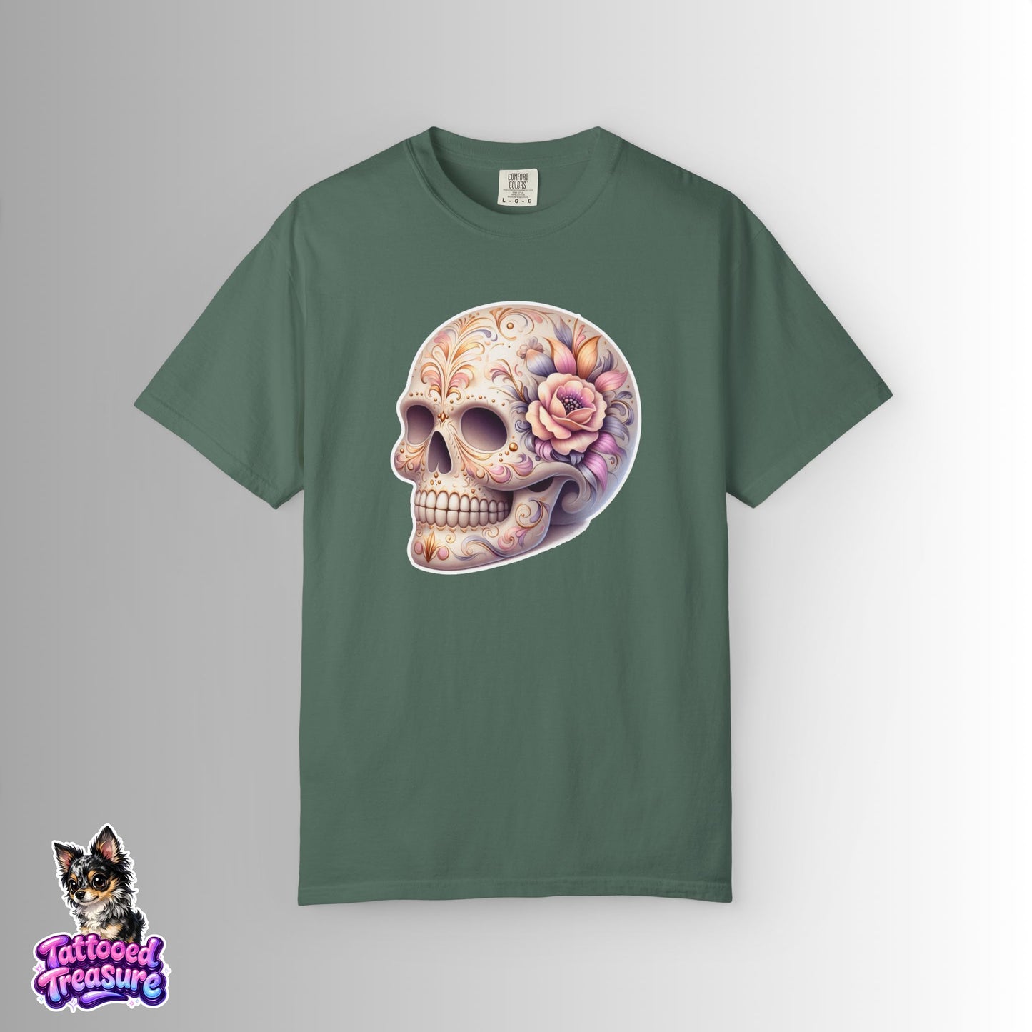 Pastel Floral Sugar Skull T-Shirt