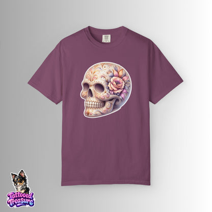 Pastel Floral Sugar Skull T-Shirt