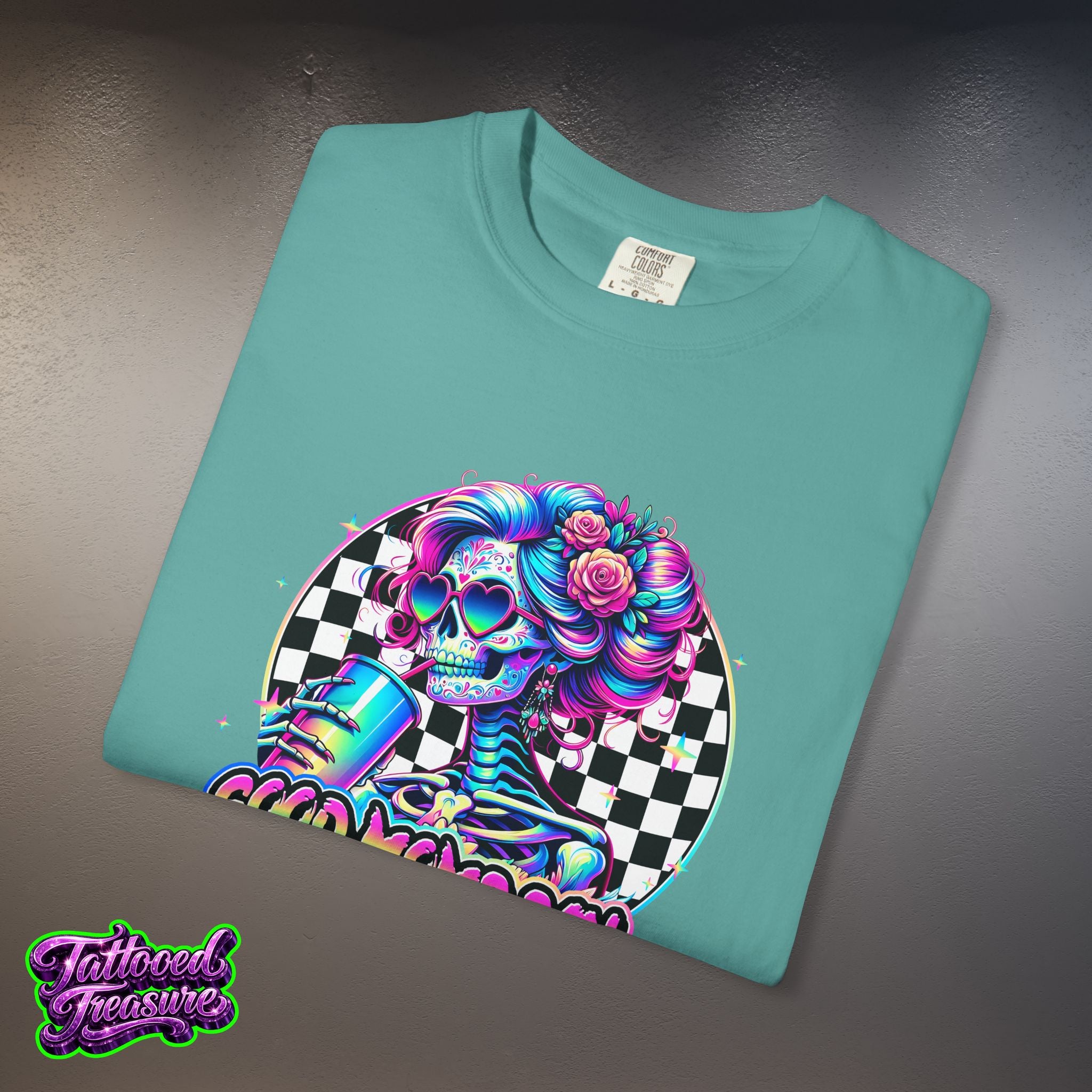 Bad Words Skull Tee — “Good Moms Say Bad Words” Retro Checkerboard T-Shirt