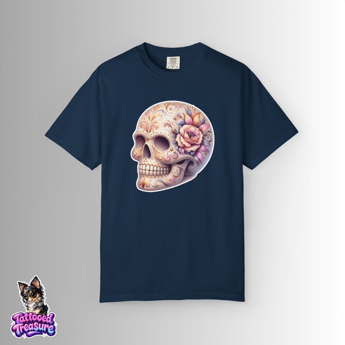 Pastel Floral Sugar Skull T-Shirt