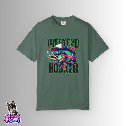 Weekend Hooker Fishing T-Shirt — Colorful Trout Graphic Tee for Anglers