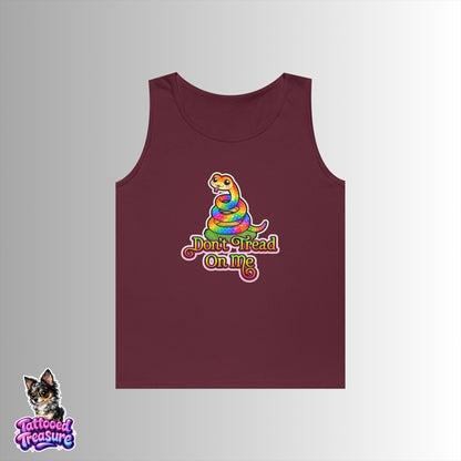 Rainbow Rattlesnake Tank — “Don't Tread On Me” Graphic Tank Top