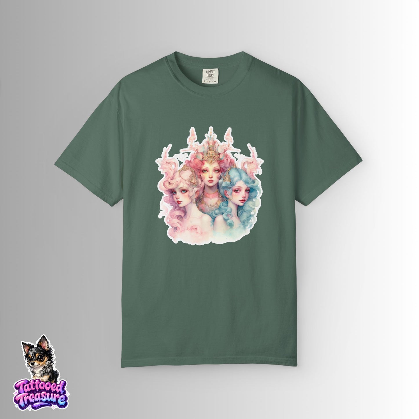 Pastel Sirens Art T-Shirt — Watercolor Triple Muse Design