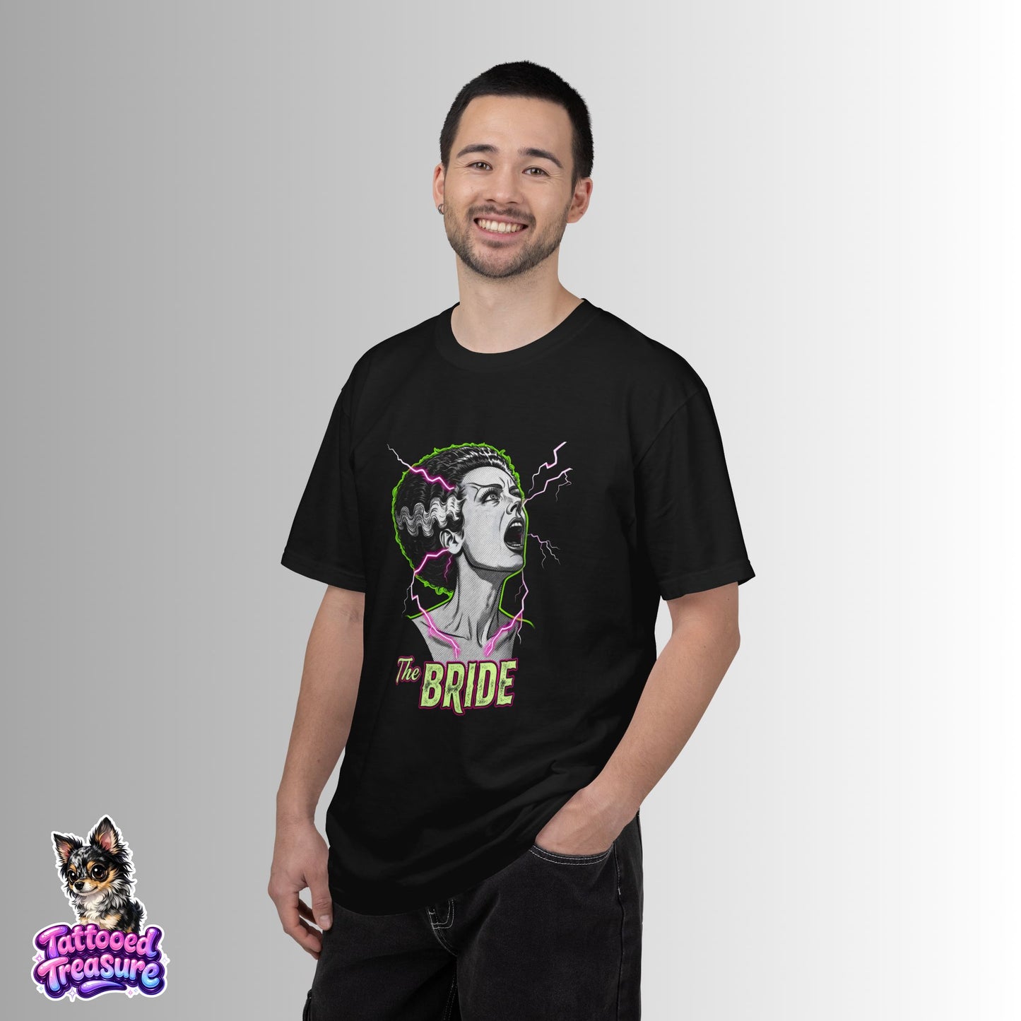 Bride of Frankenstein Graphic T-Shirt — Retro Horror Bride Tee