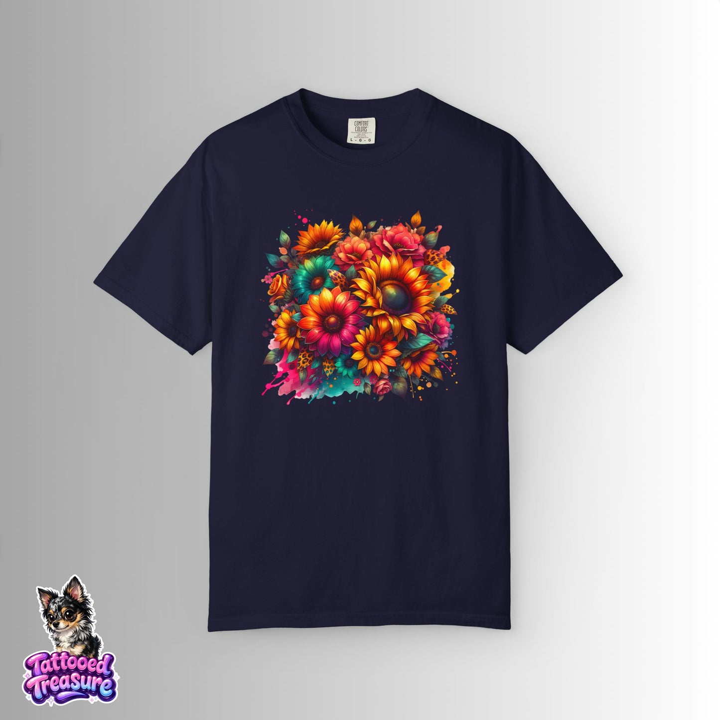 Sunflower Burst T-Shirt — Vibrant Floral Bouquet Graphic