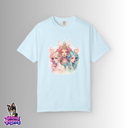 Pastel Sirens Art T-Shirt — Watercolor Triple Muse Design