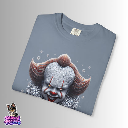Horror Clown T-Shirt — Creepy Pennywise-Inspired Face Graphic