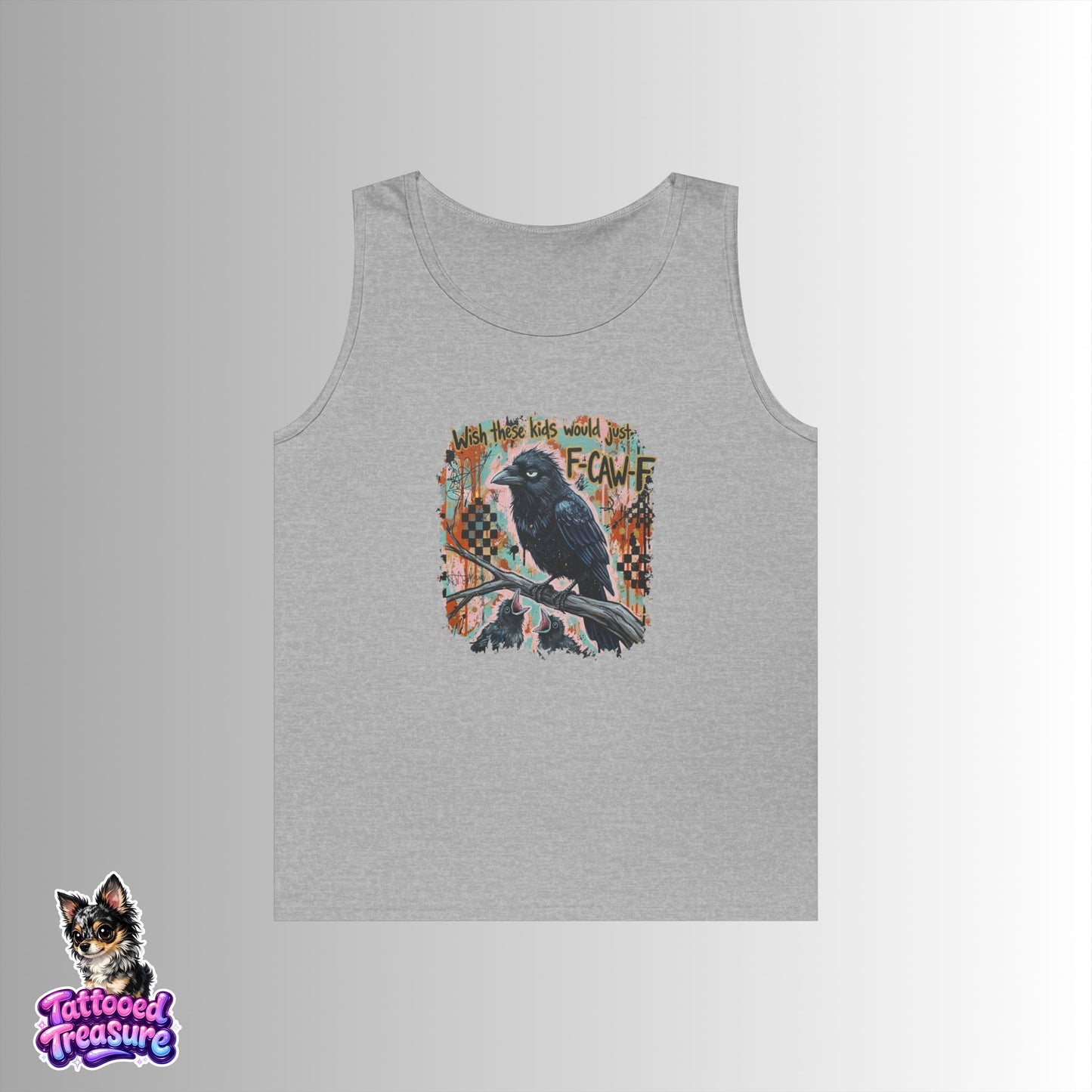 Raven Graphic FCAWF Tank Top – Vintage Crow Art "Face" Design