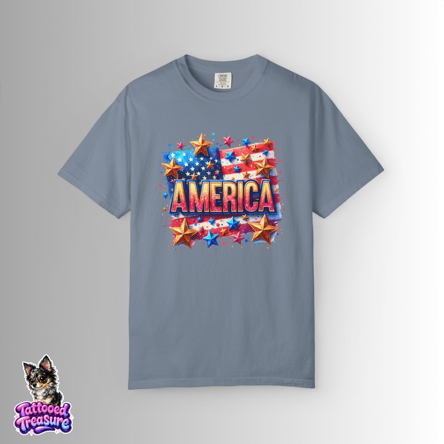 America Flag Stars T-Shirt — Patriotic 4th of July Graphic Tee