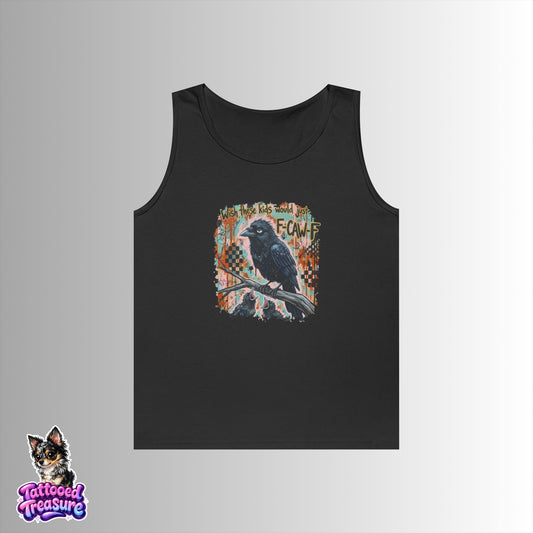 Raven Graphic FCAWF Tank Top – Vintage Crow Art "Face" Design