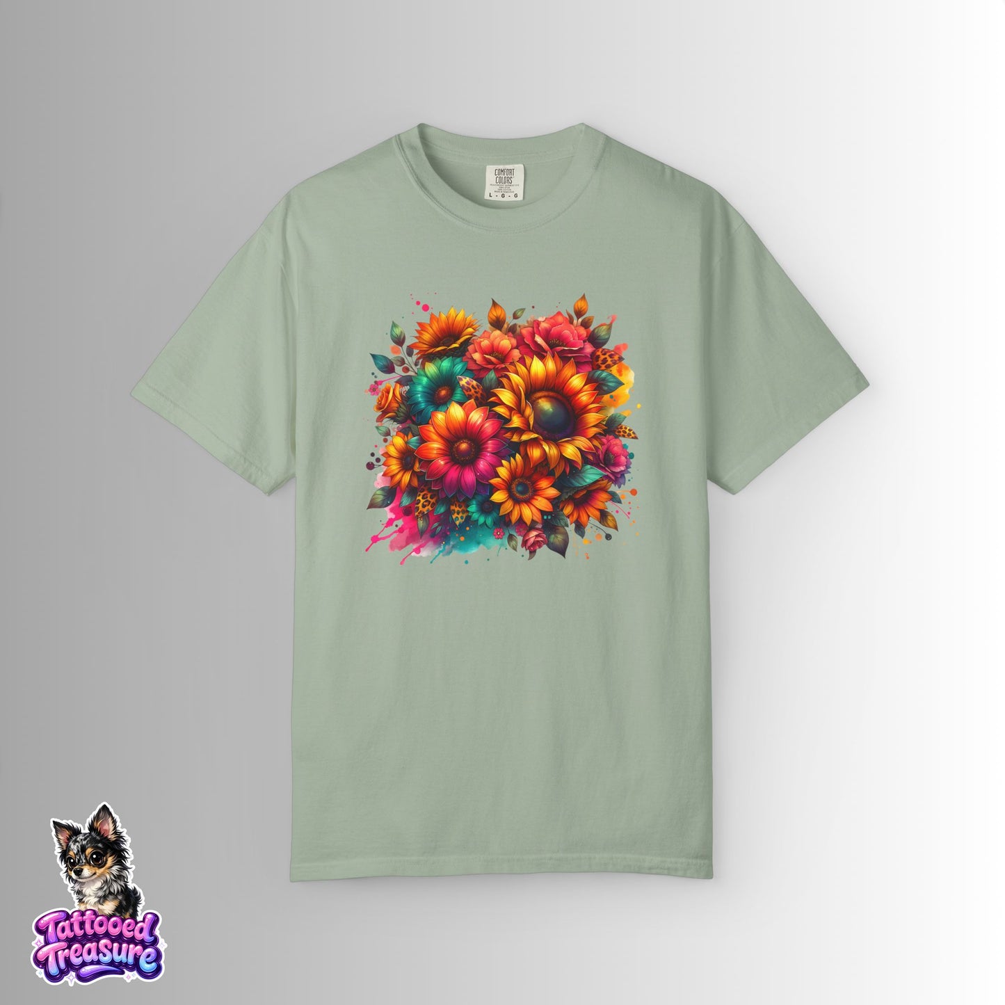 Sunflower Burst T-Shirt — Vibrant Floral Bouquet Graphic