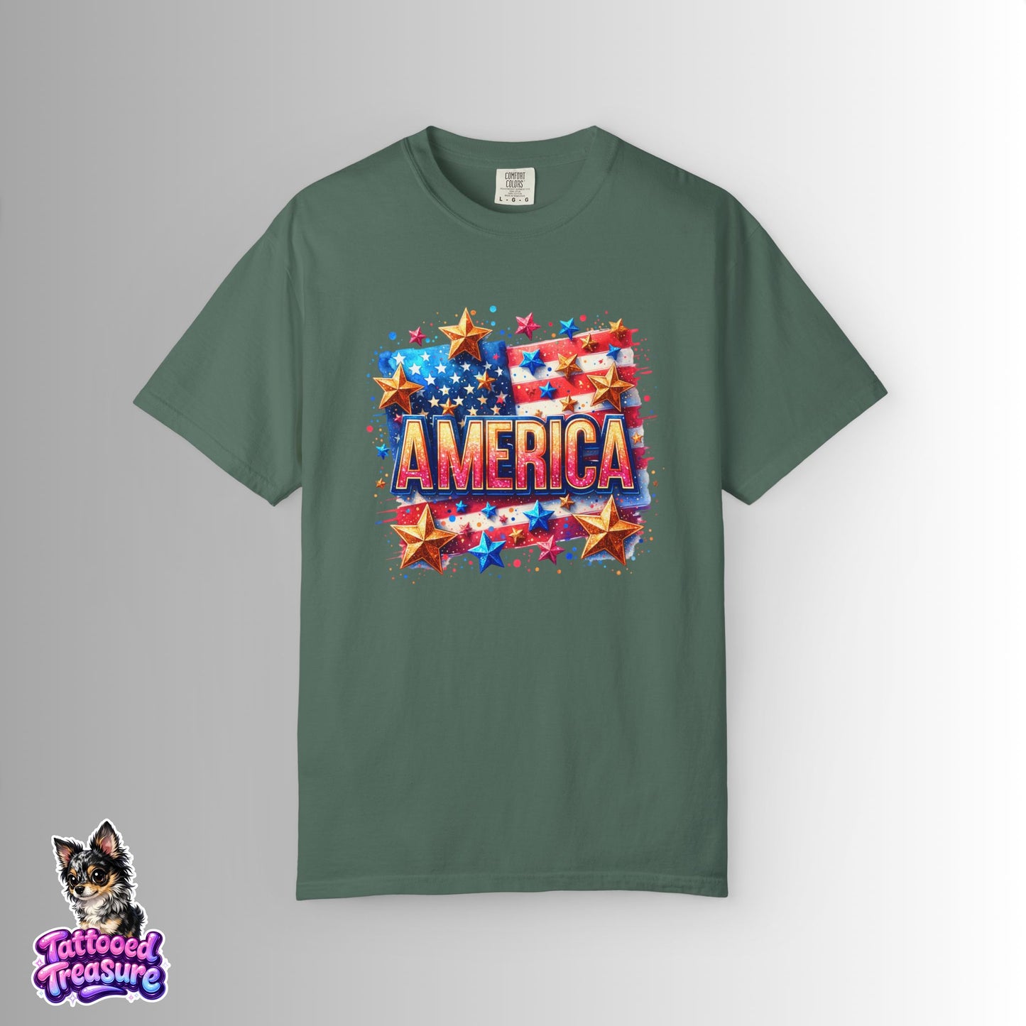 America Flag Stars T-Shirt — Patriotic 4th of July Graphic Tee