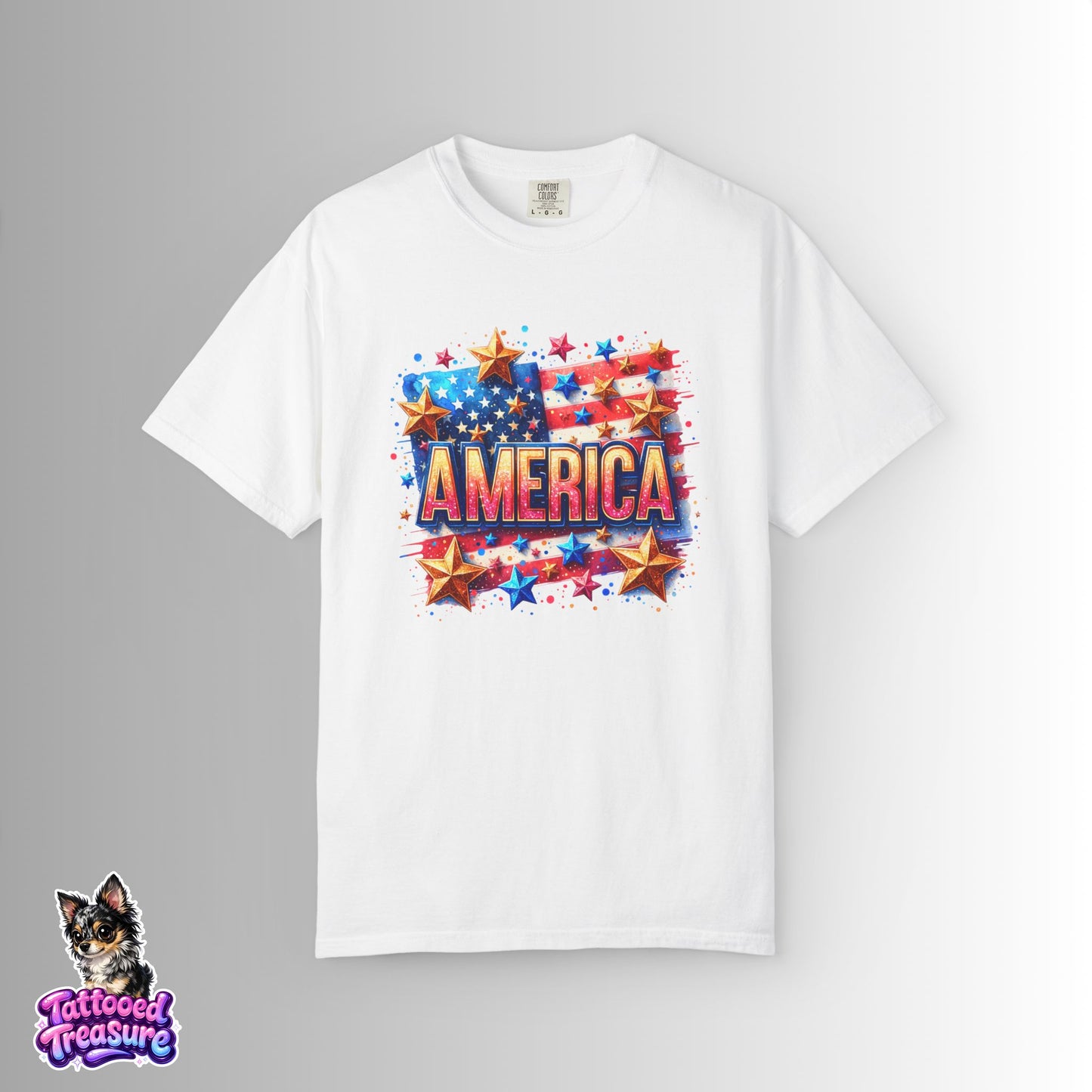 America Flag Stars T-Shirt — Patriotic 4th of July Graphic Tee