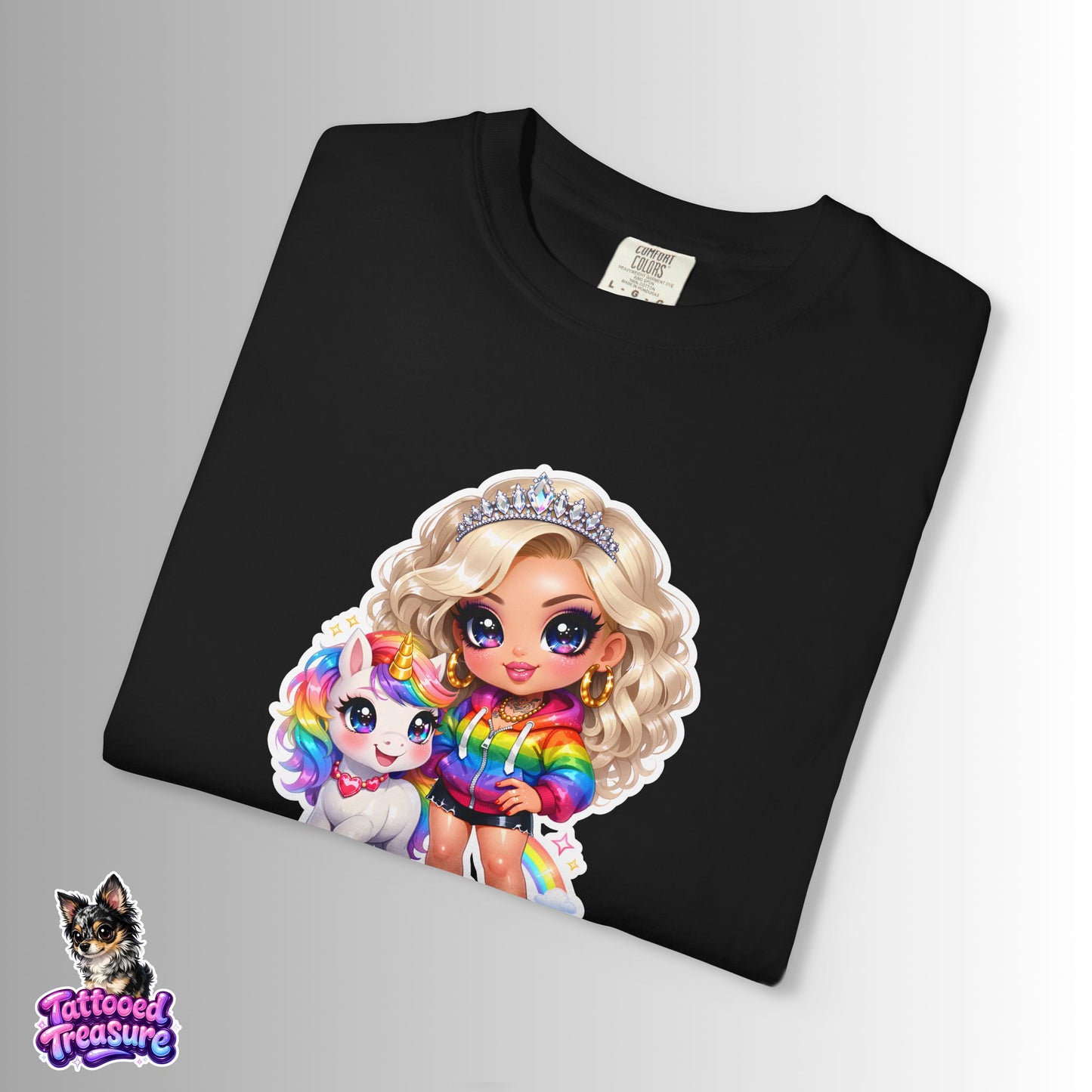 Dead Inside Rainbow Girl T-Shirt — Cute Chibi with Unicorn Pet