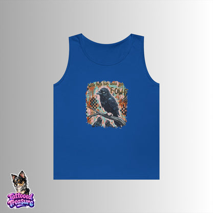 Raven Graphic FCAWF Tank Top – Vintage Crow Art "Face" Design
