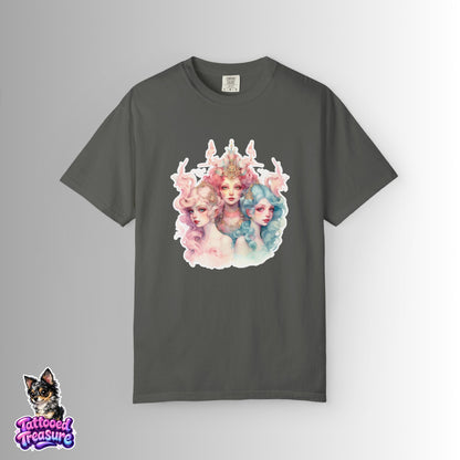 Pastel Sirens Art T-Shirt — Watercolor Triple Muse Design