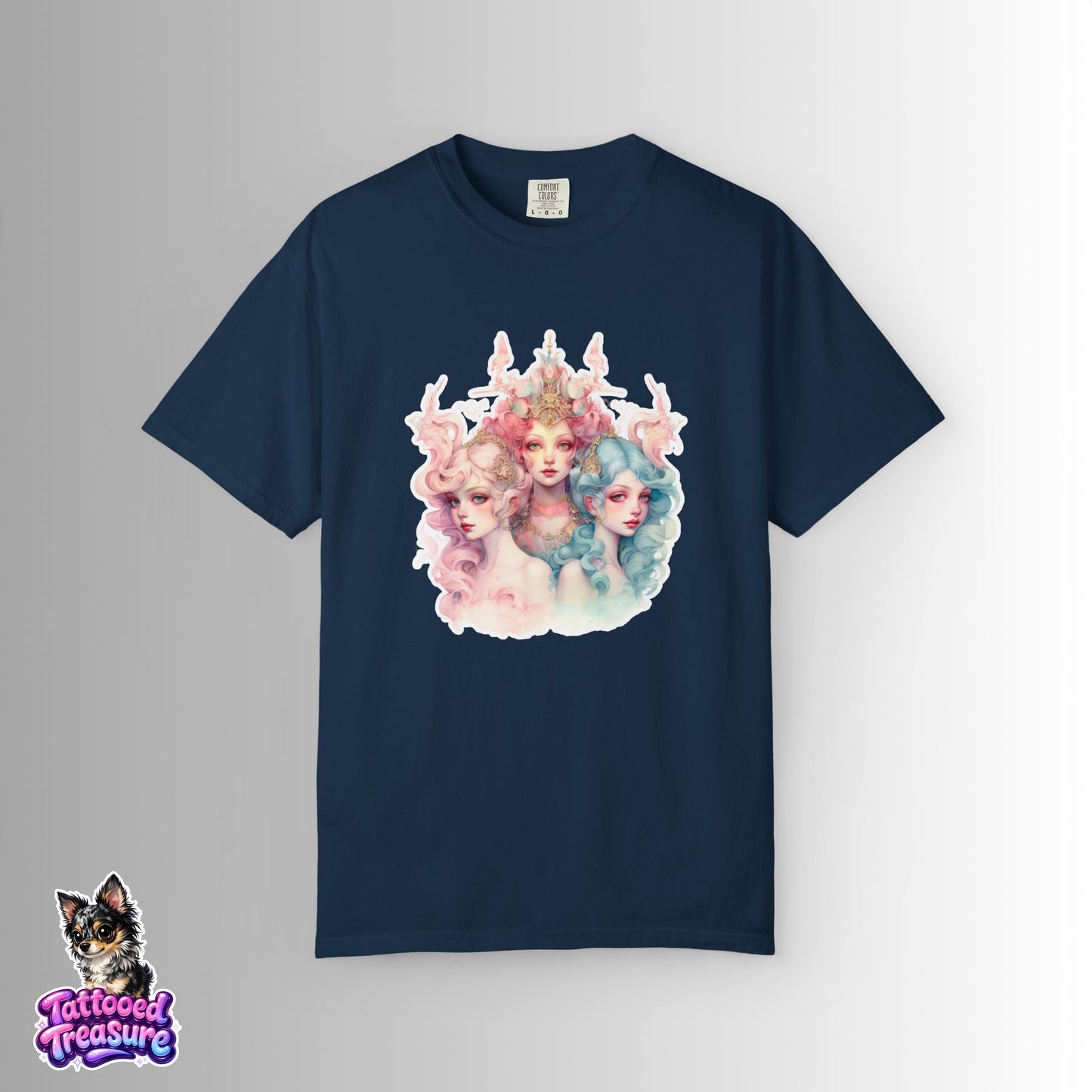 Pastel Sirens Art T-Shirt — Watercolor Triple Muse Design
